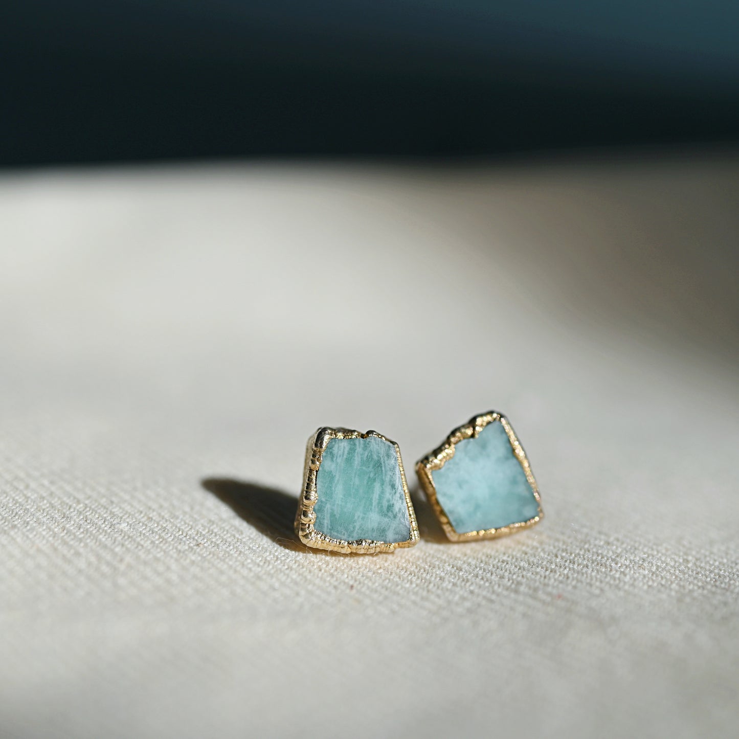 amazonite crystal stud earrings niriana