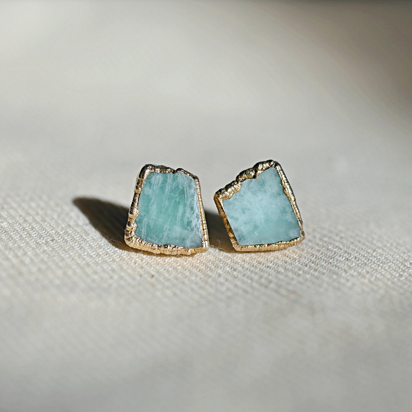 amazonite stud earrings