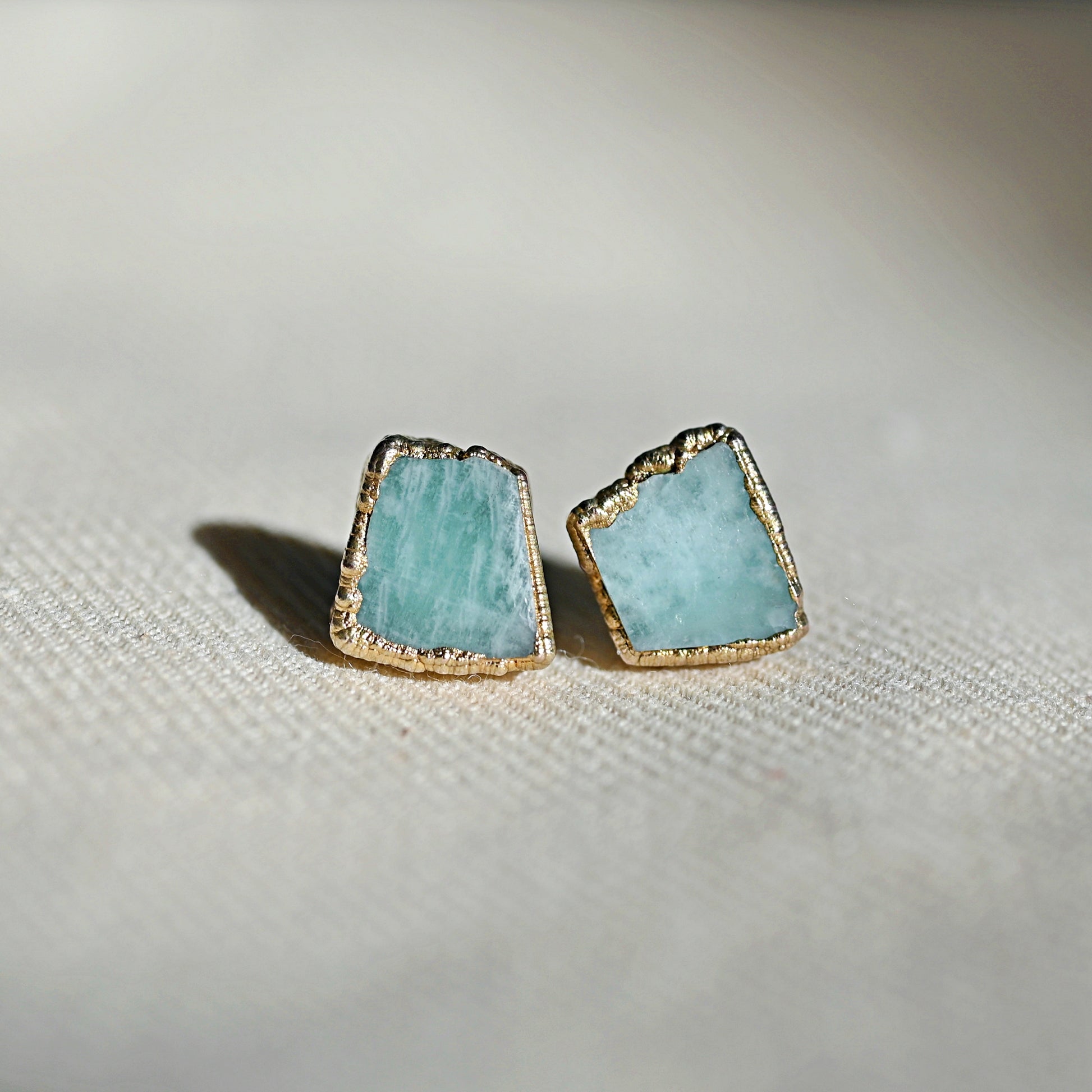 amazonite stud earrings