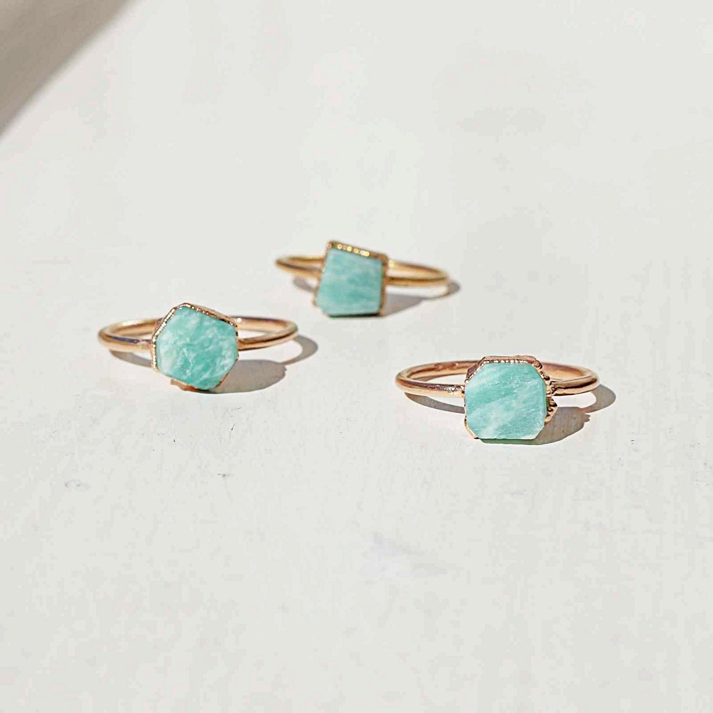 Raw on sale amazonite ring